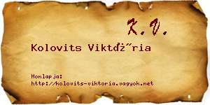 Kolovits Viktória névjegykártya